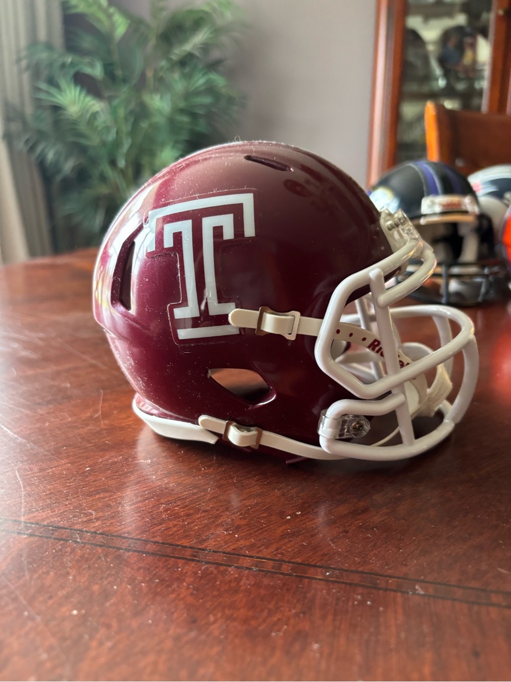 Temple Owls Maroon Mini Football Helmet Decorative Accent